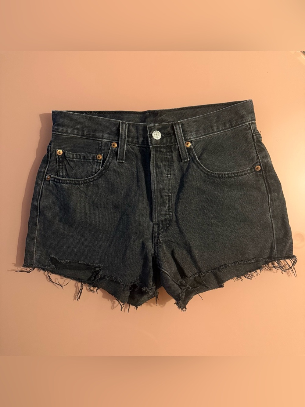 Black High-Waisted Levi’s Denim Shorts